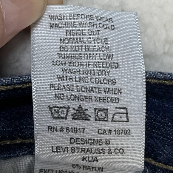 Levis Jeans Womens Size 12R Blue 514 Slim Straight Leg Mid Rise Dark Wash 26x26 - Picture 12 of 13
